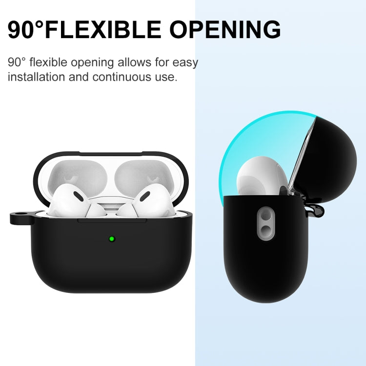 For AirPods Pro 2 Thickened One-piece Shockproof Earphone Case(Black) - For AirPods Pro 2 by PMC Jewellery | Online Shopping South Africa | PMC Jewellery | Buy Now Pay Later Mobicred