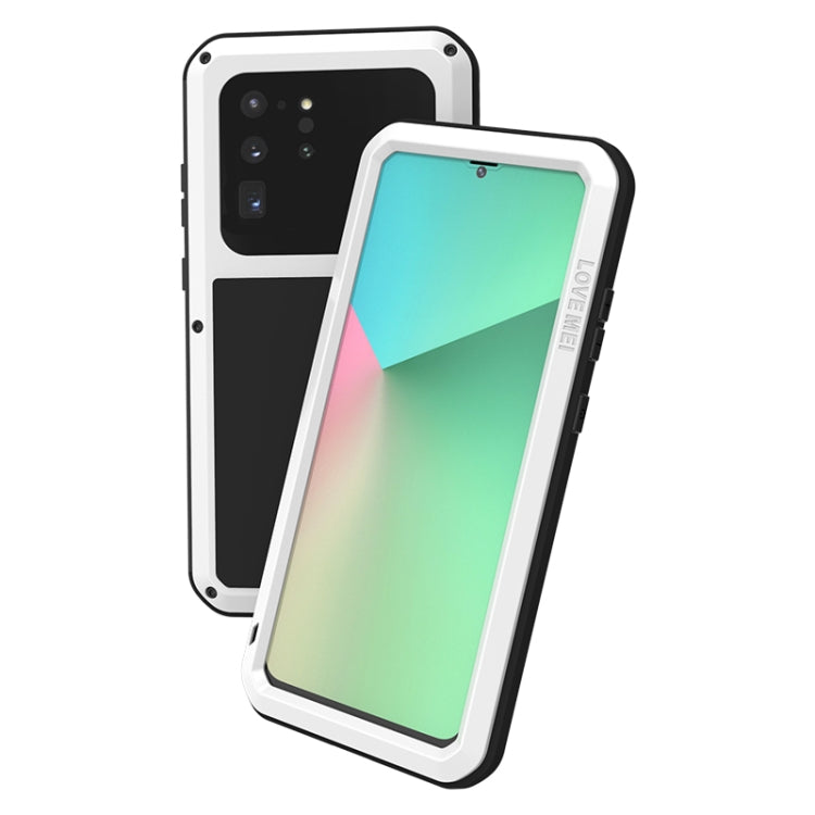 For Galaxy S20 Ultra LOVE MEI Metal Shockproof Waterproof Dustproof Protective Case(White) - free shipping - PMC TechLife - Order now!