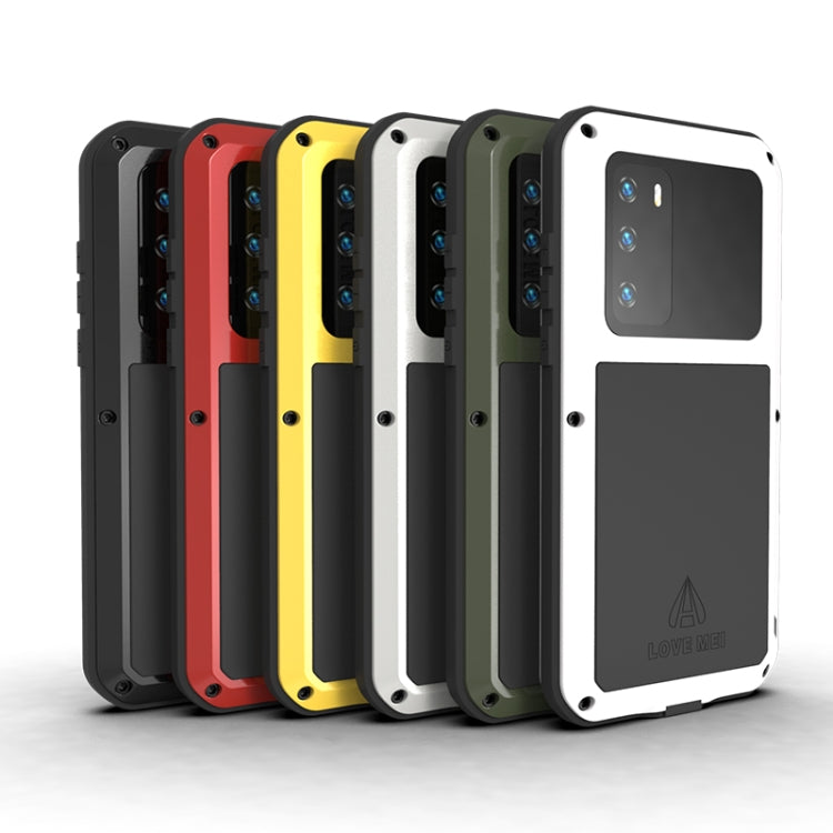 For Huawei P40 LOVE MEI Metal Shockproof Waterproof Dustproof Protective Case(Red) - free shipping - PMC TechLife - Order now!