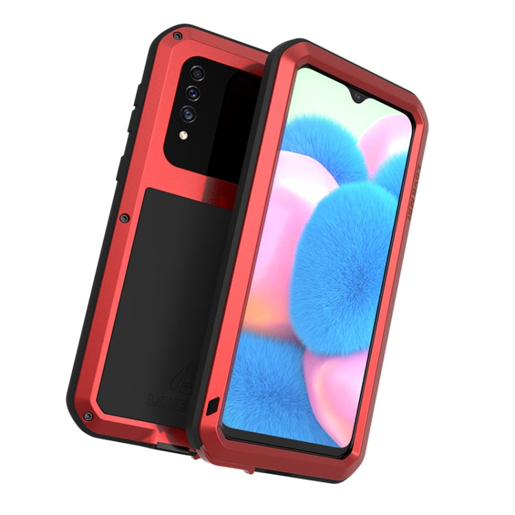 For Galaxy A30s LOVE MEI Metal Shockproof Waterproof Dustproof Protective Case(Red) - Galaxy Phone Cases by LOVE MEI | Online Shopping South Africa | PMC Jewellery