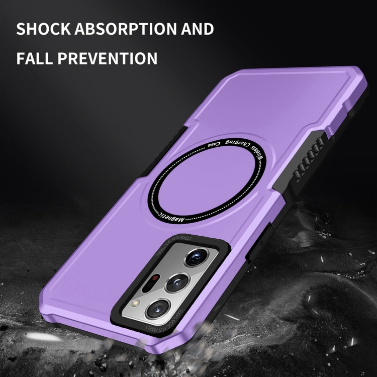 For Samsung Galaxy Note20 Ultra MagSafe Shockproof Armor Phone Case(Purple) - Galaxy Phone Cases by PMC Jewellery | Online Shopping South Africa | PMC Jewellery