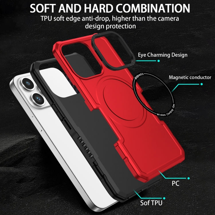 For Samsung Galaxy S21 FE 5G MagSafe Shockproof Armor Phone Case(Red) - Galaxy Phone Cases by PMC Jewellery | Online Shopping South Africa | PMC Jewellery