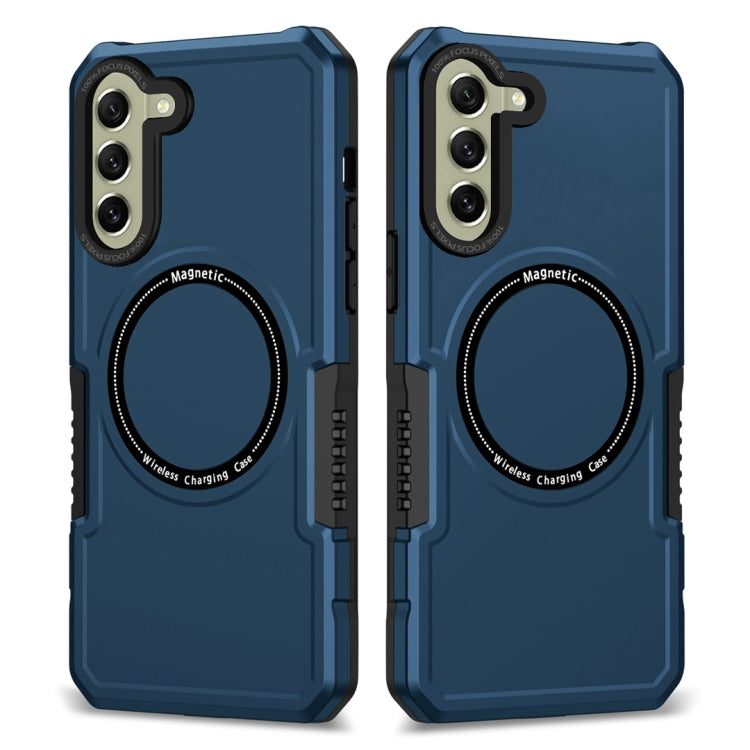 For Samsung Galaxy S21 FE 5G MagSafe Shockproof Armor Phone Case(Dark Blue) - Galaxy Phone Cases by PMC Jewellery | Online Shopping South Africa | PMC Jewellery