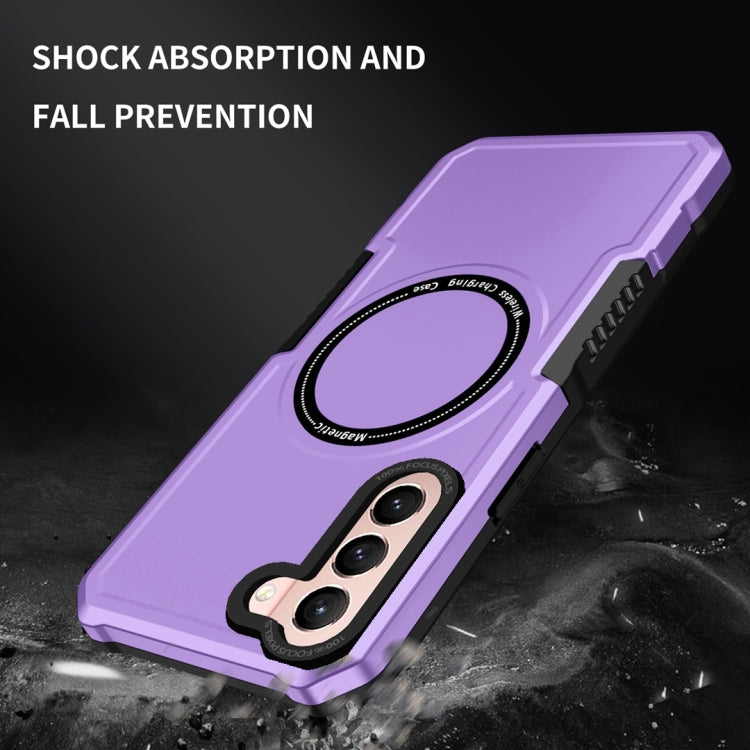 For Samsung Galaxy S21 5G MagSafe Shockproof Armor Phone Case(Purple) - Galaxy S21 5G Cases by PMC Jewellery | Online Shopping South Africa | PMC Jewellery