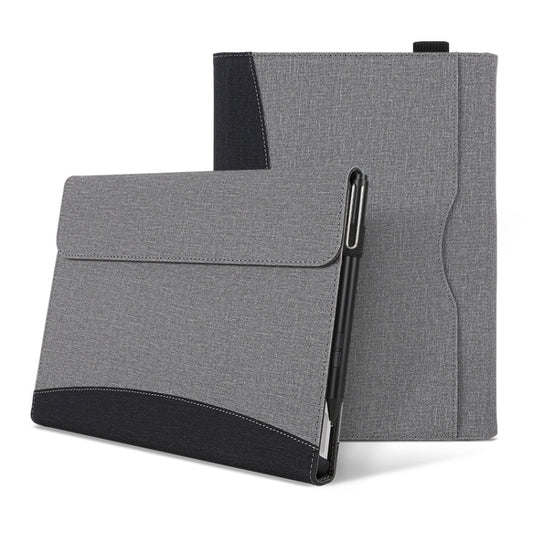 For Microsoft Surface Pro 10 / 9 Cloth Texture Stitching Leather Tablet Case(Black Grey) - Others by PMC Jewellery | Online Shopping South Africa | PMC Jewellery | Buy Now Pay Later Mobicred