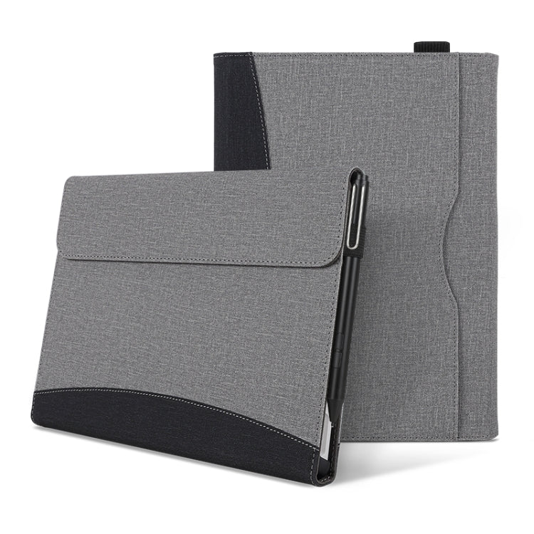 For Microsoft Surface Pro 8 Cloth Texture Stitching Leather Tablet Case(Black Grey) - Others by PMC TechLife | Online Shopping South Africa | PMC TechLife | Buy Now Pay Later Mobicred