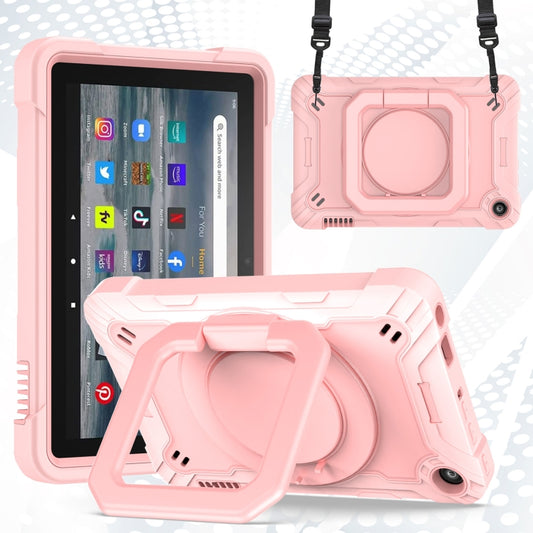 For Amazon Kindle Fire 7 2022 Silicone + PC Bracelet Holder Tablet Case(Rose Gold) - Amazon by PMC Jewellery | Online Shopping South Africa | PMC Jewellery | Buy Now Pay Later Mobicred