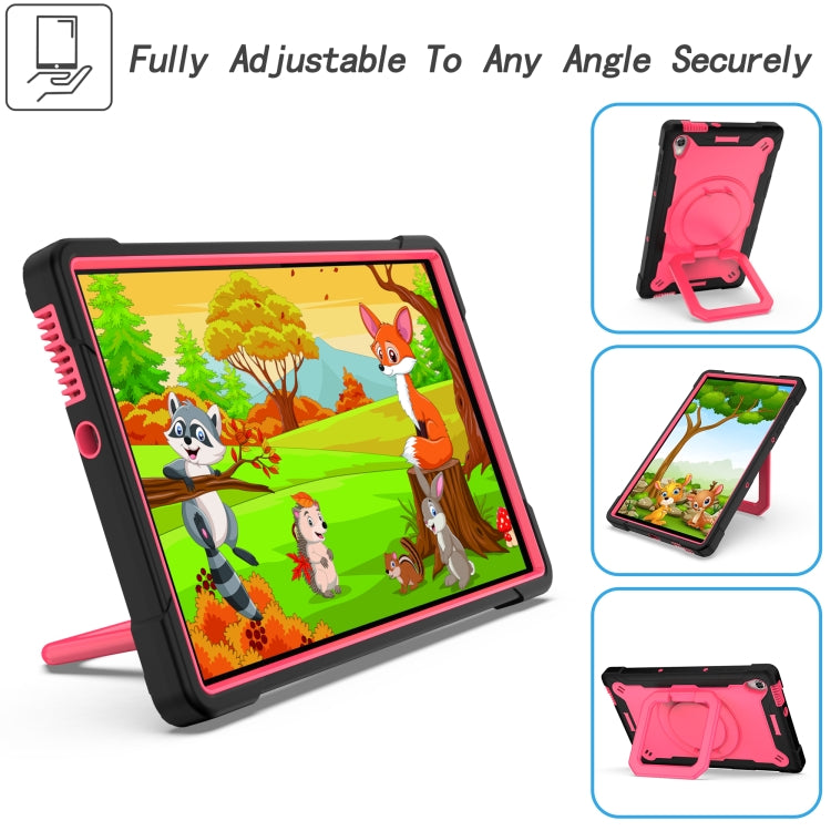For Lenovo Tab M10 HD 2nd Gen Silicone + PC Bracelet Holder Tablet Case(Black + Rose Red) - Lenovo by PMC TechLife | Online Shopping South Africa | PMC TechLife | Buy Now Pay Later Mobicred