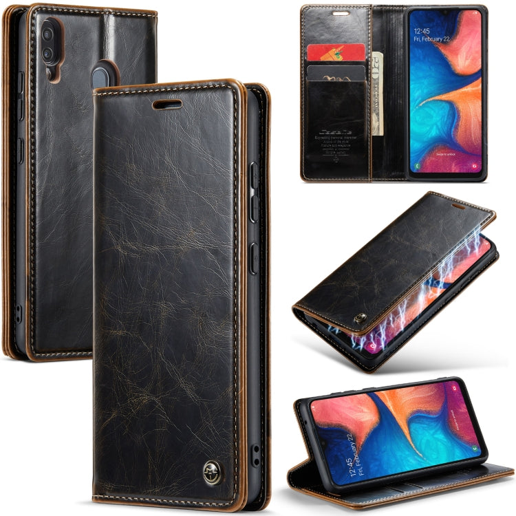 For Samsung Galaxy A20／A30／M10S CaseMe 003 Crazy Horse Texture Leather Phone Case(Coffee) - Galaxy Phone Cases by CaseMe | Online Shopping South Africa | PMC Jewellery | Buy Now Pay Later Mobicred