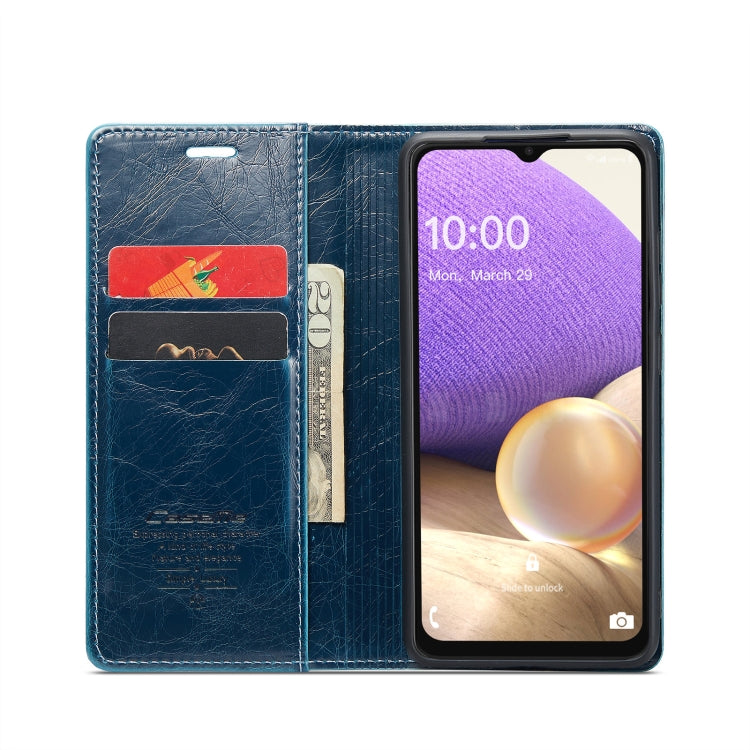 For Samsung Galaxy A32 5G／M32 5G CaseMe 003 Crazy Horse Texture Leather Phone Case(Blue) - Galaxy Phone Cases by CaseMe | Online Shopping South Africa | PMC Jewellery | Buy Now Pay Later Mobicred