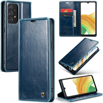 For Samsung Galaxy A33 5G CaseMe 003 Crazy Horse Texture Leather Phone Case(Blue) - Galaxy Phone Cases by CaseMe | Online Shopping South Africa | PMC Jewellery | Buy Now Pay Later Mobicred