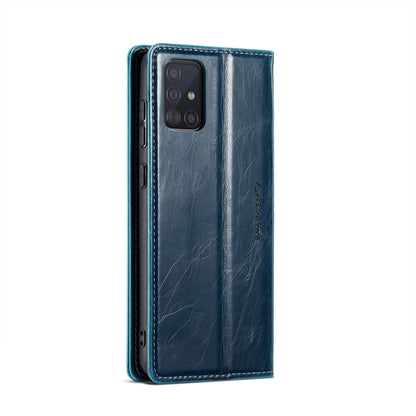 For Samsung Galaxy A51 4G/M40S CaseMe 003 Crazy Horse Texture Leather Phone Case(Blue) - Galaxy Phone Cases by CaseMe | Online Shopping South Africa | PMC Jewellery | Buy Now Pay Later Mobicred