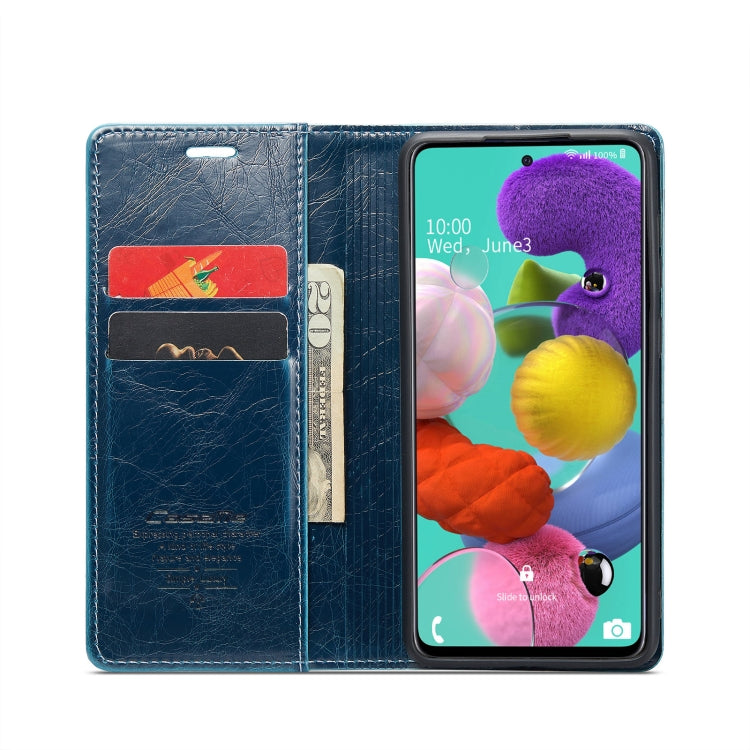 For Samsung Galaxy A51 4G/M40S CaseMe 003 Crazy Horse Texture Leather Phone Case(Blue) - Galaxy Phone Cases by CaseMe | Online Shopping South Africa | PMC Jewellery | Buy Now Pay Later Mobicred