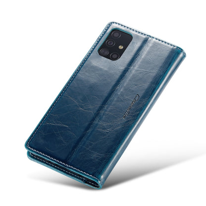 For Samsung Galaxy A51 4G/M40S CaseMe 003 Crazy Horse Texture Leather Phone Case(Blue) - Galaxy Phone Cases by CaseMe | Online Shopping South Africa | PMC Jewellery | Buy Now Pay Later Mobicred