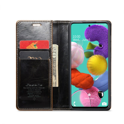 For Samsung Galaxy A51 4G/M40S CaseMe 003 Crazy Horse Texture Leather Phone Case(Coffee) - Galaxy Phone Cases by CaseMe | Online Shopping South Africa | PMC Jewellery | Buy Now Pay Later Mobicred