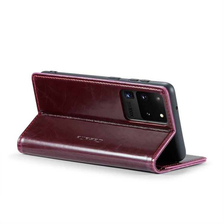 For Samsung Galaxy S20 Ultra CaseMe 003 Crazy Horse Texture Leather Phone Case(Wine Red) - Galaxy Phone Cases by CaseMe | Online Shopping South Africa | PMC Jewellery | Buy Now Pay Later Mobicred