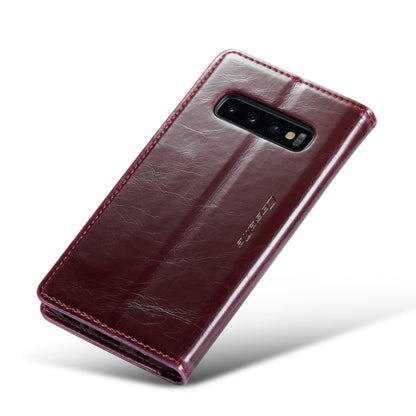 For Samsung Galaxy S10 CaseMe 003 Crazy Horse Texture Leather Phone Case(Wine Red) - Galaxy Phone Cases by CaseMe | Online Shopping South Africa | PMC Jewellery | Buy Now Pay Later Mobicred