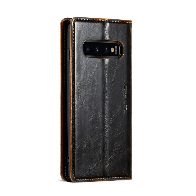 For Samsung Galaxy S10 CaseMe 003 Crazy Horse Texture Leather Phone Case(Coffee) - Galaxy Phone Cases by CaseMe | Online Shopping South Africa | PMC Jewellery | Buy Now Pay Later Mobicred