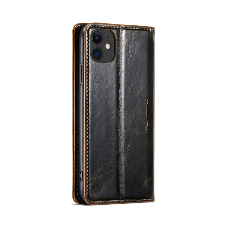 For iPhone 11 CaseMe 003 Crazy Horse Texture Leather Phone Case(Coffee) - iPhone 11 Cases by CaseMe | Online Shopping South Africa | PMC Jewellery | Buy Now Pay Later Mobicred