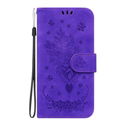 For Huawei nova Y70 Plus Butterfly Rose Embossed Leather Phone Case(Purple) - Huawei Cases by PMC Jewellery | Online Shopping South Africa | PMC Jewellery