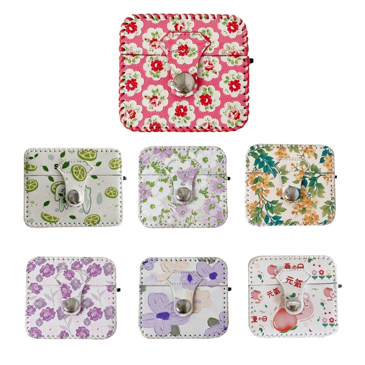 For AirPods Pro PU Leather Wireless Earphone Case(Purple White Flowers) - For AirPods Pro by PMC Jewellery | Online Shopping South Africa | PMC Jewellery | Buy Now Pay Later Mobicred