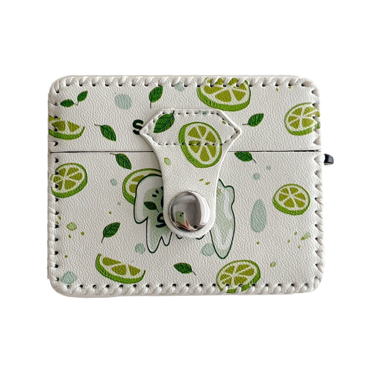 For AirPods 1/2 PU Leather Wireless Earphone Case(Lemon) - For AirPods 1/2 by PMC Jewellery | Online Shopping South Africa | PMC Jewellery | Buy Now Pay Later Mobicred