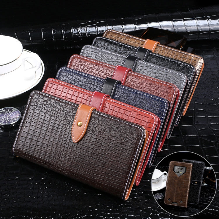 For Blackview BV9800 Pro idewei Crocodile Texture Horizontal Flip Leather Case with Holder & Card Slots & Wallet(Black) - More Brand by idewei | Online Shopping South Africa | PMC TechLife | Buy Now Pay Later Mobicred