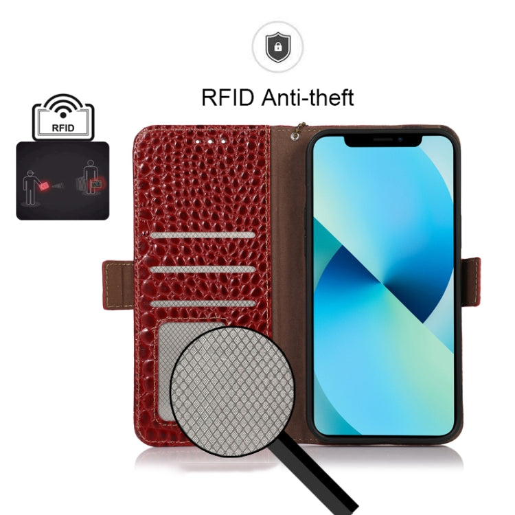 For Honor 80 Crocodile Top Layer Cowhide Leather Phone Case(Red) - Honor Cases by PMC TechLife | Online Shopping South Africa | PMC TechLife | Buy Now Pay Later Mobicred