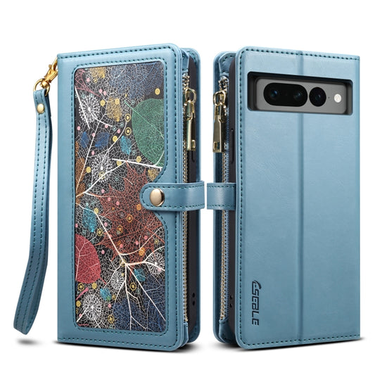 For Google Pixel 7 Pro 5G ESEBLE Star Series Lanyard Zipper Wallet RFID Leather Case(Blue) - Google Cases by ESEBLE | Online Shopping South Africa | PMC Jewellery | Buy Now Pay Later Mobicred