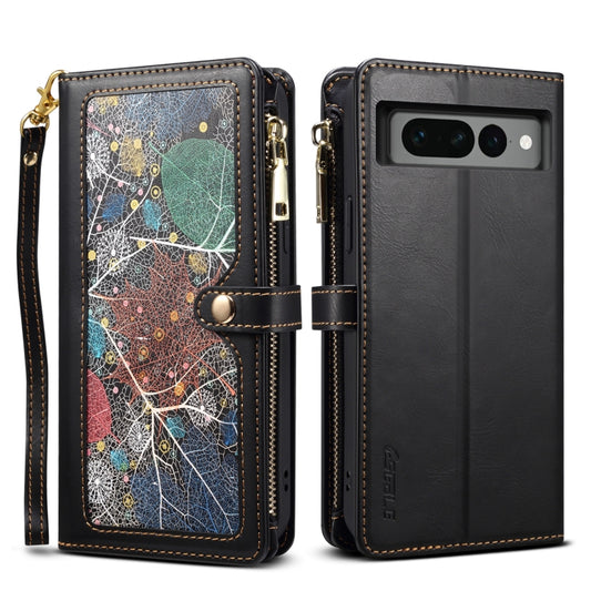 For Google Pixel 7 Pro 5G ESEBLE Star Series Lanyard Zipper Wallet RFID Leather Case(Black) - Google Cases by ESEBLE | Online Shopping South Africa | PMC Jewellery | Buy Now Pay Later Mobicred