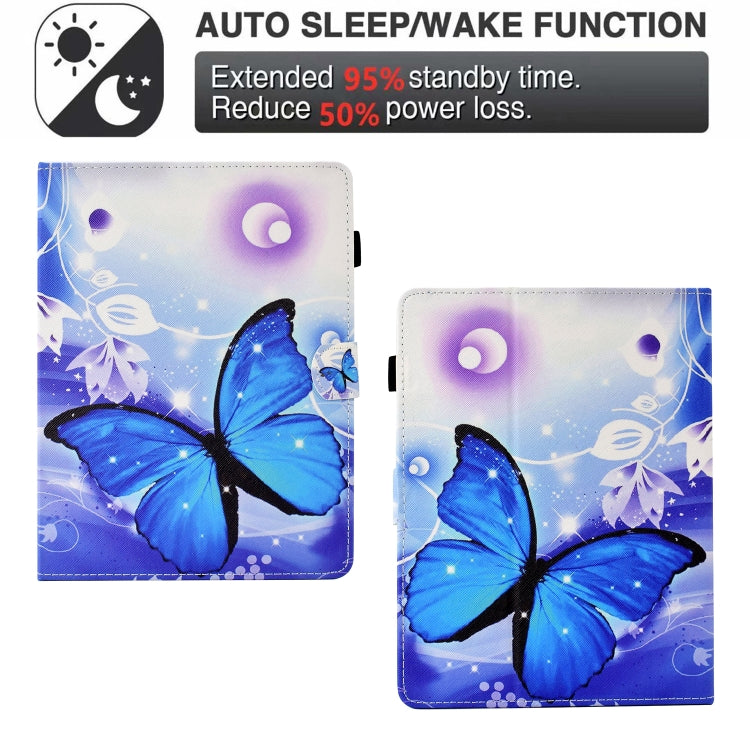 For 10 inch Tablet Electric Pressed TPU Leather Tablet Case(Blue Butterfly) - 10 - 11 inch by PMC TechLife | Online Shopping South Africa | PMC TechLife | Buy Now Pay Later Mobicred