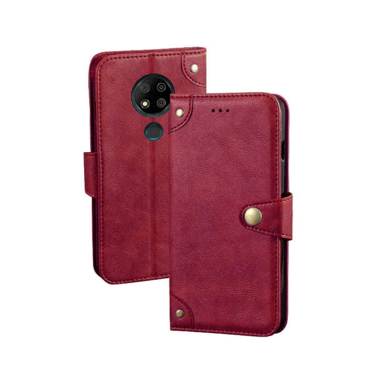 For Oukitel C19 Pro idewei Retro Texture Leather Phone Case(Red) - More Brand by idewei | Online Shopping South Africa | PMC Jewellery | Buy Now Pay Later Mobicred