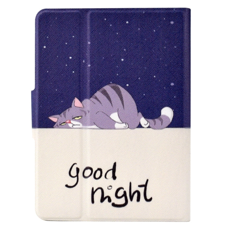 For Amazon Kindle Paperwhite 4/3/2/1 Electric Pressed TPU Smart Leather Tablet Case(Lazy Cat) - Amazon by PMC TechLife | Online Shopping South Africa | PMC TechLife | Buy Now Pay Later Mobicred
