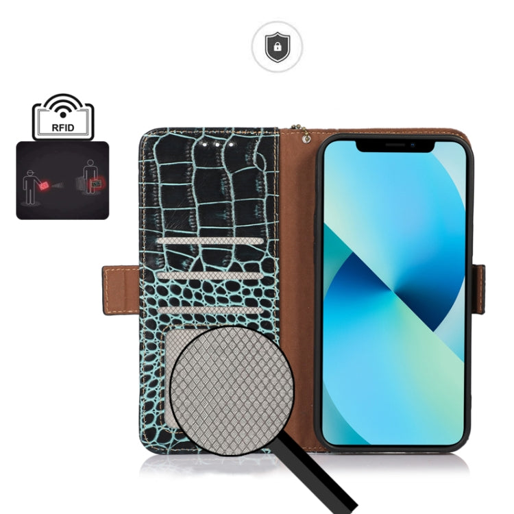 For Honor 80 SE Crocodile Top Layer Cowhide Leather Phone Case(Green) - Honor Cases by PMC TechLife | Online Shopping South Africa | PMC TechLife | Buy Now Pay Later Mobicred