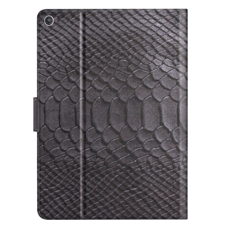 For Amazon Kindle Fire HD 10 2019/2017/2015 Solid Color Crocodile Texture Leather Smart Tablet Case(Black) - Amazon by PMC TechLife | Online Shopping South Africa | PMC TechLife | Buy Now Pay Later Mobicred