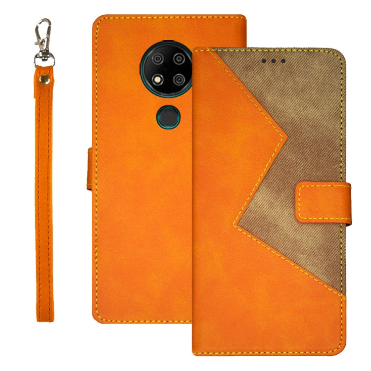 For Oukitel C19 Pro idewei Two-color Splicing Leather Phone Case(Orange) - More Brand by idewei | Online Shopping South Africa | PMC Jewellery | Buy Now Pay Later Mobicred