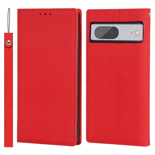 For Google Pixel 7 5G Litchi Texture Genuine Leather Phone Case(Red) - Google Cases by PMC Jewellery | Online Shopping South Africa | PMC Jewellery | Buy Now Pay Later Mobicred