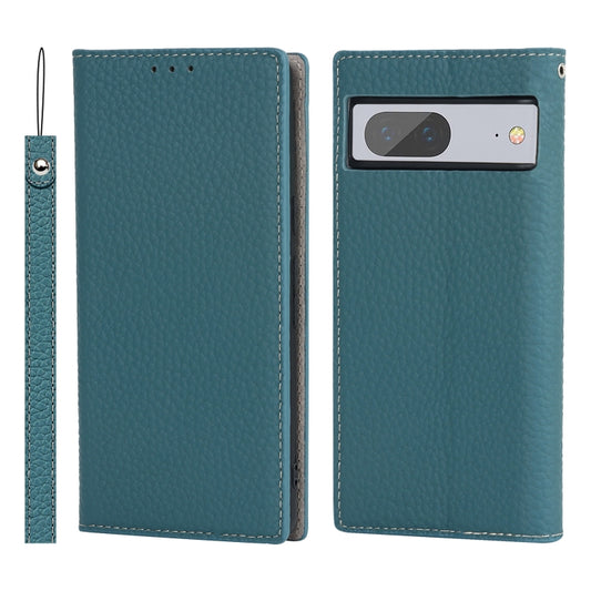 For Google Pixel 7 5G Litchi Texture Genuine Leather Phone Case(Sky Blue) - Google Cases by PMC Jewellery | Online Shopping South Africa | PMC Jewellery | Buy Now Pay Later Mobicred