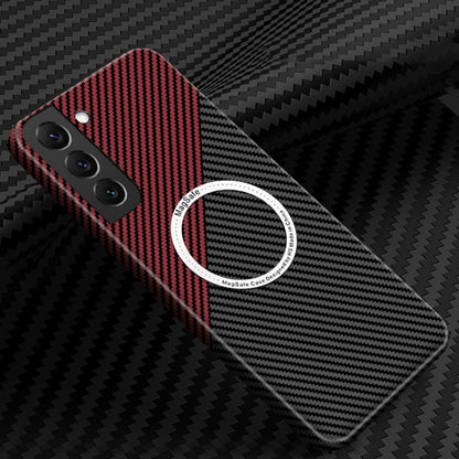 For Samsung Galaxy S23+ 5G Carbon Fiber Texture MagSafe Magnetic Phone Case(Black Red) - Galaxy S23+ 5G Cases by PMC Jewellery | Online Shopping South Africa | PMC Jewellery