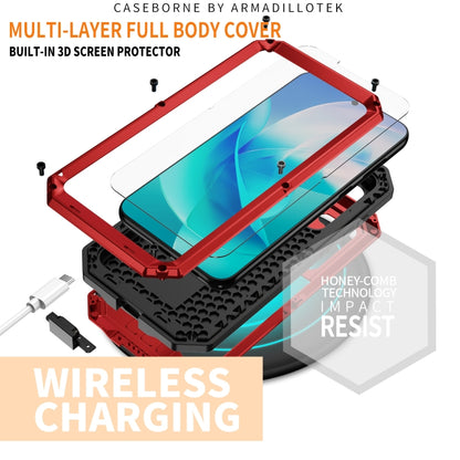 For Samsung Galaxy S23 5G R-JUST Sliding Camera Design Life Waterproof Dustproof Shockproof Phone Case(Red) - Galaxy S23 5G Cases by R-JUST | Online Shopping South Africa | PMC Jewellery