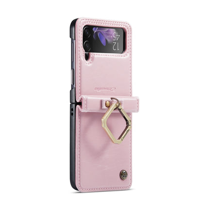 For Samsung Galaxy Z Flip3 5G CaseMe 003 Crazy Horse Texture Leather Phone Case with Lanyard(Rose Gold) - Galaxy Phone Cases by CaseMe | Online Shopping South Africa | PMC Jewellery | Buy Now Pay Later Mobicred