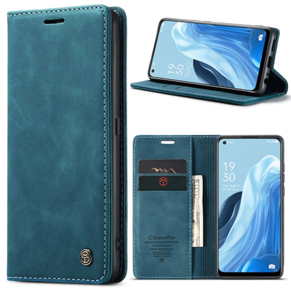 For OPPO Reno7 4G Indonesia/F21 Pro 4G/Reno8 4G CaseMe 013 Multifunctional Horizontal Flip Leather Phone Case(Blue) - OPPO Cases by CaseMe | Online Shopping South Africa | PMC Jewellery | Buy Now Pay Later Mobicred