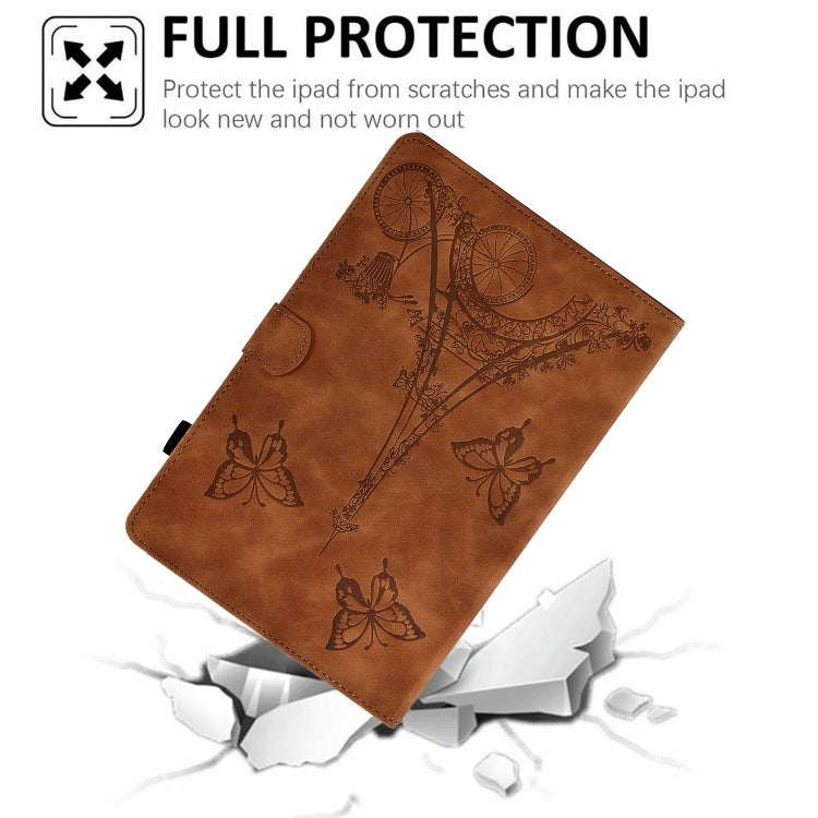 For Amazon Kindle Fire HD10 2021 Tower Embossed Leather Smart Tablet Case(Brown) - Amazon by PMC TechLife | Online Shopping South Africa | PMC TechLife | Buy Now Pay Later Mobicred