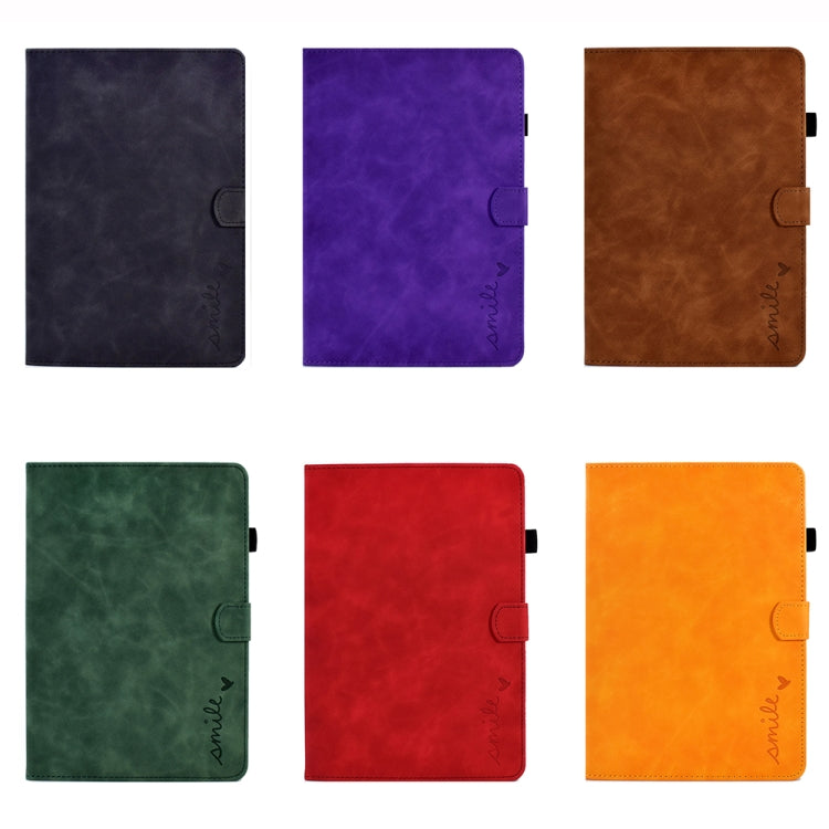For Amazon Kindle Youth Version 2022 Embossed Smile Flip Tablet Leather Smart Case(Khaki) - Amazon by PMC TechLife | Online Shopping South Africa | PMC TechLife | Buy Now Pay Later Mobicred