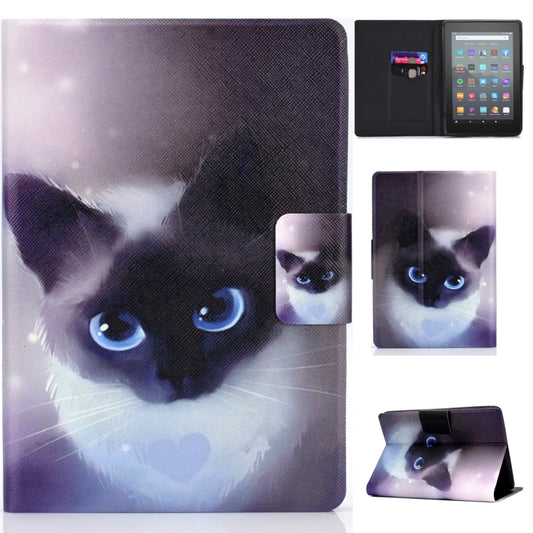 For Amazon Kindle Youth Version 2022 Voltage Colored Drawing Smart Leather Tablet Case(Blue Eyed Cat) - Amazon by PMC Jewellery | Online Shopping South Africa | PMC Jewellery | Buy Now Pay Later Mobicred