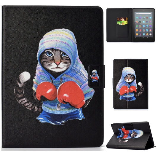 For Amazon Kindle Youth Version 2022 Voltage Colored Drawing Smart Leather Tablet Case(Boxing Cat) - Amazon by PMC Jewellery | Online Shopping South Africa | PMC Jewellery | Buy Now Pay Later Mobicred