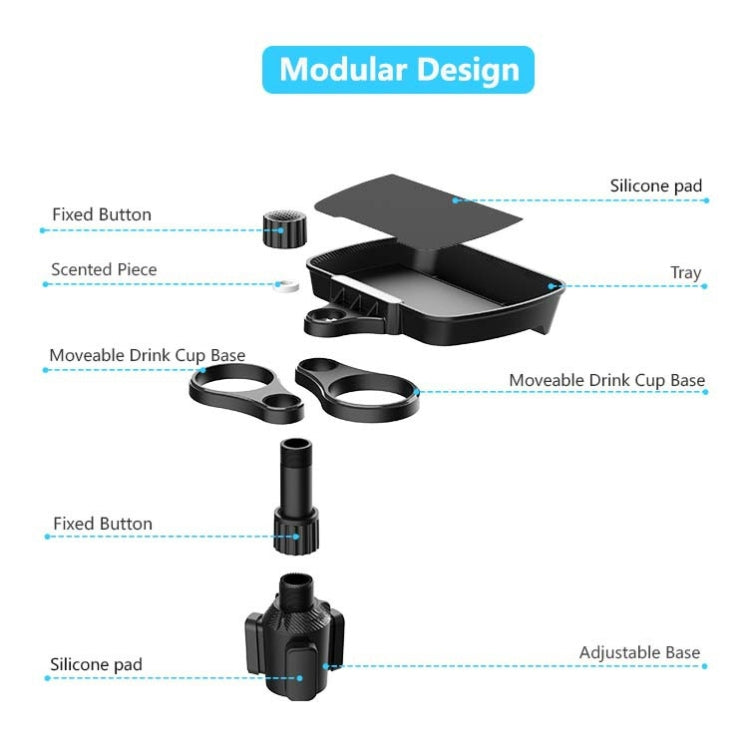 B09 Car Drink Water Cup Holder 360 Degree Rotating Dinner Plate(Black) - Car Drink Holders by PMC TechLife | Online Shopping South Africa | PMC TechLife | Buy Now Pay Later Mobicred