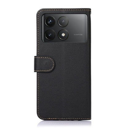 For Xiaomi Redmi K70 5G / K70 Pro 5G KHAZNEH Litchi Texture Leather RFID Phone Case(Black) - K70 Cases by PMC Jewellery | Online Shopping South Africa | PMC Jewellery | Buy Now Pay Later Mobicred