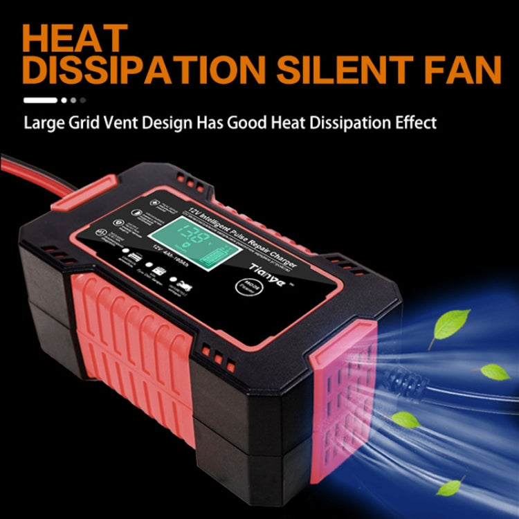 Motorcycle / Car Battery Smart Charger with LCD Creen, Plug Type:UK Plug(Red) - Battery Charger by PMC TechLife | Online Shopping South Africa | PMC TechLife | Buy Now Pay Later Mobicred