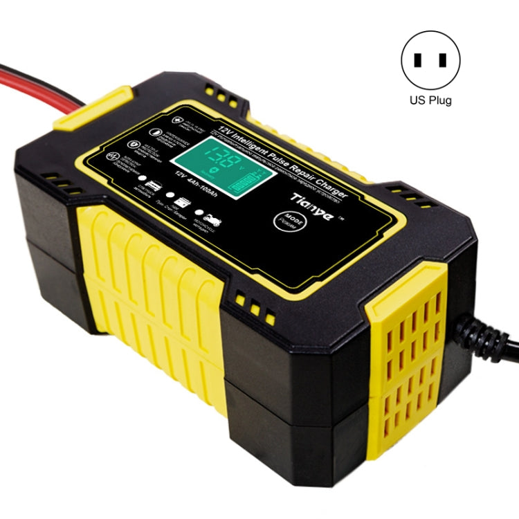 Motorcycle / Car Battery Smart Charger with LCD Creen, Plug Type:US Plug(Yellow) - Battery Charger by PMC TechLife | Online Shopping South Africa | PMC TechLife | Buy Now Pay Later Mobicred